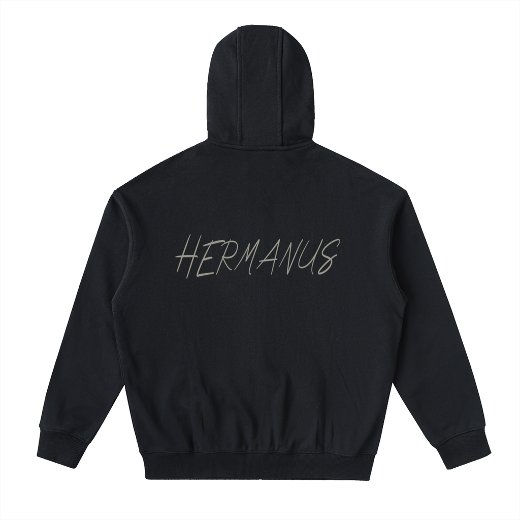 Graphic Star Drop-Shoulder Zip Up Hoodie