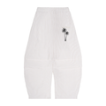 Vertical Stripe Drawstring Barrel Pants