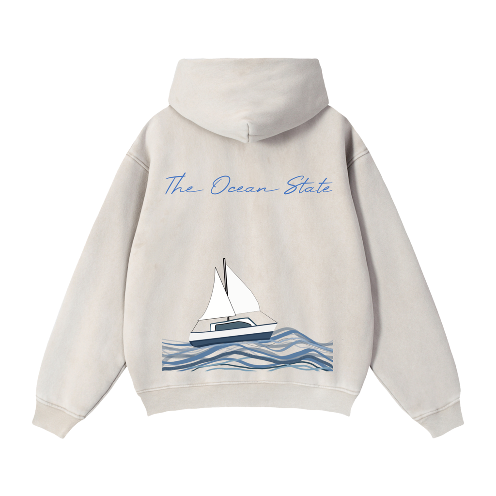 Rhode Island Zip-Up Boxy Hoodie