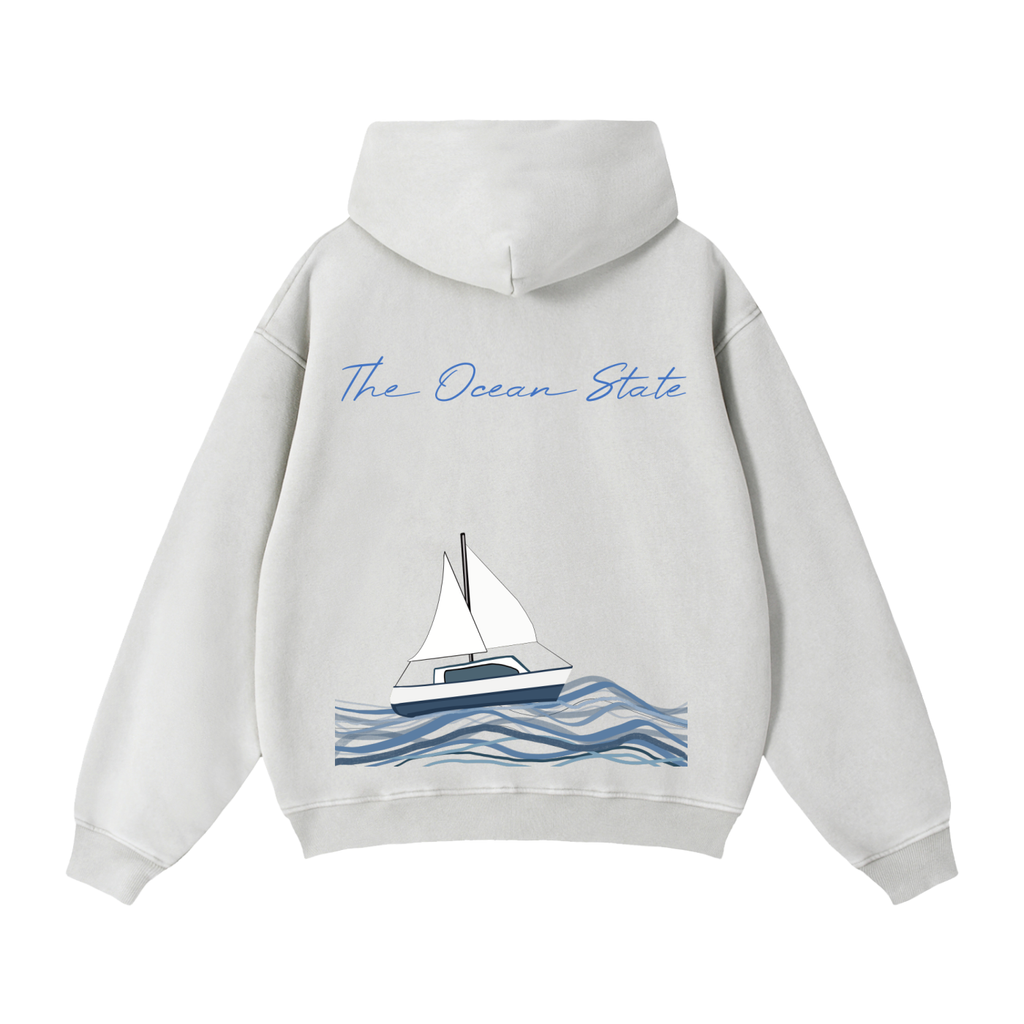 Rhode Island Zip-Up Boxy Hoodie